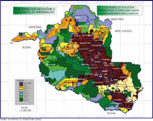 Ecological-Economic Land Zoning of the State of Rondônia, 2nd Approximation (Rondônia 2000).