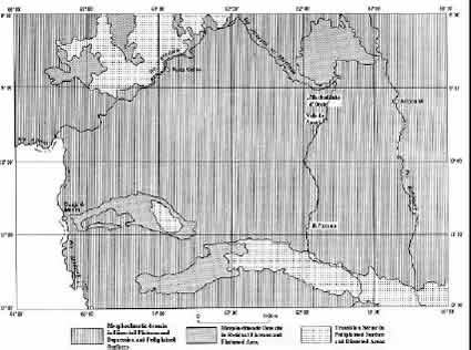 Morphoclimatic unities including the study area (adapted from Melo et al.1978).